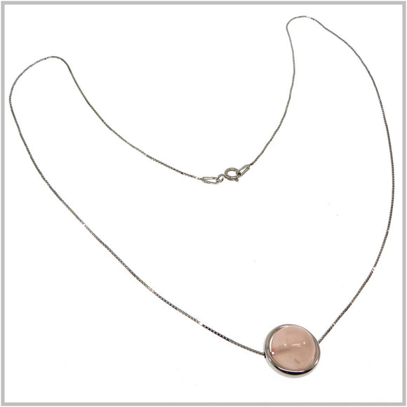 HG31.20 Rose Quartz Necklace Sterling Silver
