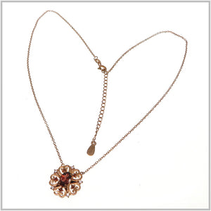 HG31.66 Mozambique Garnet Necklace Rose Gold Plated Sterling Silver