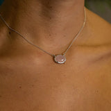 LG21.30 Rose Quartz Silver Necklace