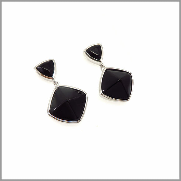 LG21.48 Black Agate Drop Earrings