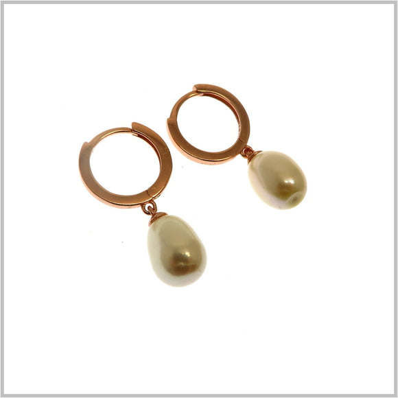 PS10.165 Rose Gold Plated Pearl Earrings