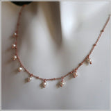PS11.122 Freshwater Pearl Rose Gold Plated Sterling Silver Necklace