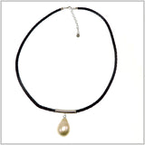 PS11.141 Freshwater Pearl Leather Necklace