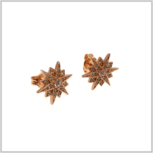 PS11.28 Rose Gold Plated Sterling Silver Stud Earrings