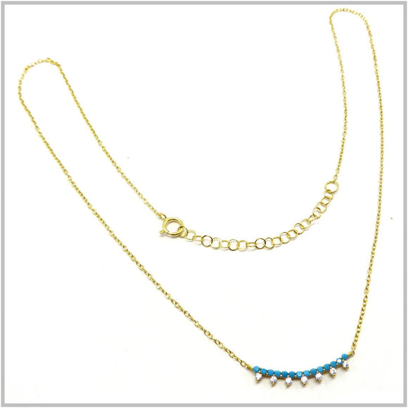 PS12.104 Boho Gold Plated Sterling Silver Necklace