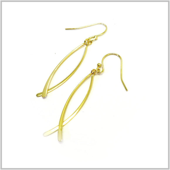 PS12.110 Gold Plated Sterling Silver Hook Earrings