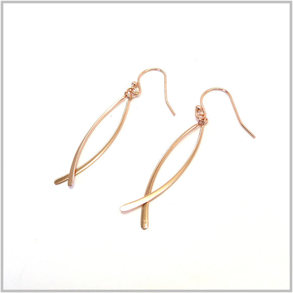 PS12.111 Rose Gold Plated Sterling Silver Hook Earrings