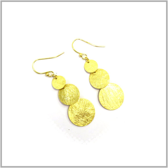 PS12.113 Gold Plated Sterling Silver Disc Hook Earrings