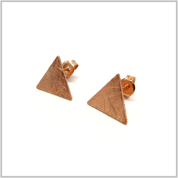 PS12.117 Triangle Rose Gold Plated Sterling Silver Stud Earrings