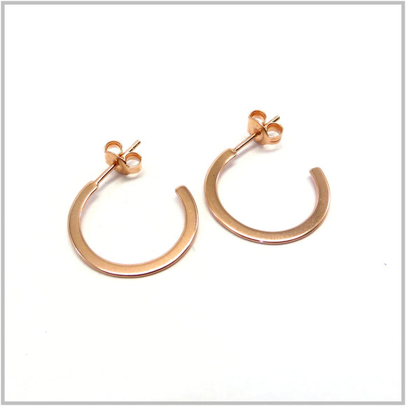 PS12.123 Rose Gold Plated Sterling Silver Hoop Earrings