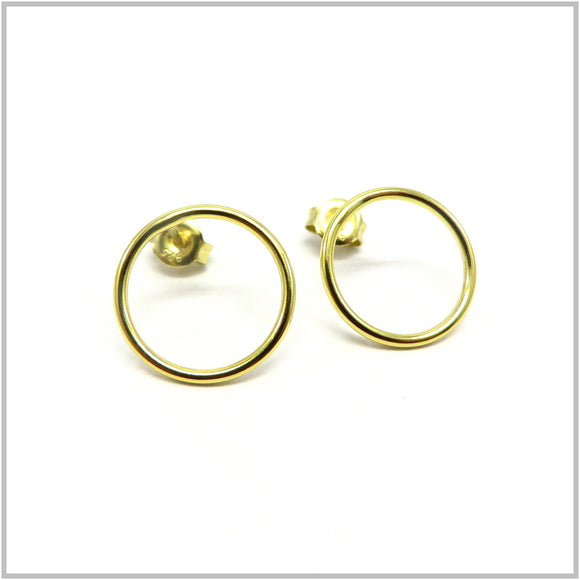 PS12.125 Circle Gold Plated Sterling Silver Earrings
