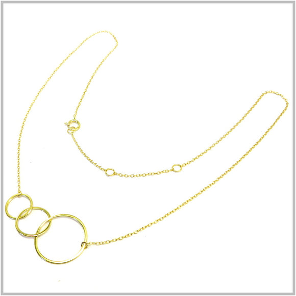 PS12.137 Circles Gold Plated Sterling Silver Necklace