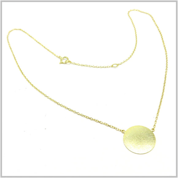 PS12.140 Disc Gold Plated Sterling Silver Necklace