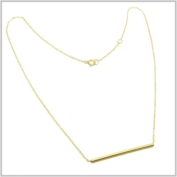 PS12.143 Loose Bar Gold Plated Sterling Silver Necklace