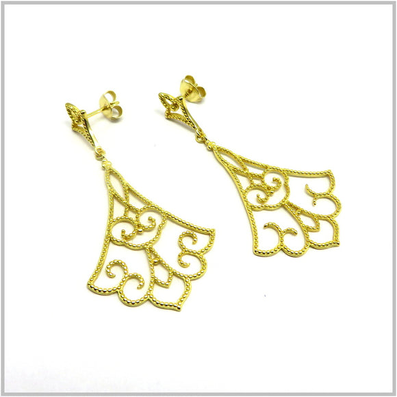 PS12.17 Vintage Gold Plated Sterling Silver Earrings