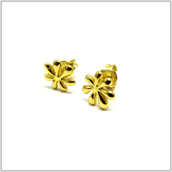 PS12.41 Flower Gold Plated Sterling Silver Stud Earrings