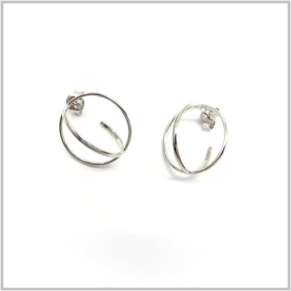 PS12.46 Double Circle Sterling Silver Earrings