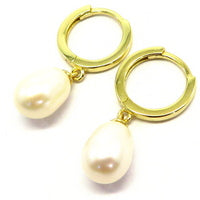PS12.5 Freshwater Pearl Gold Plated Sterling Silver Earrings