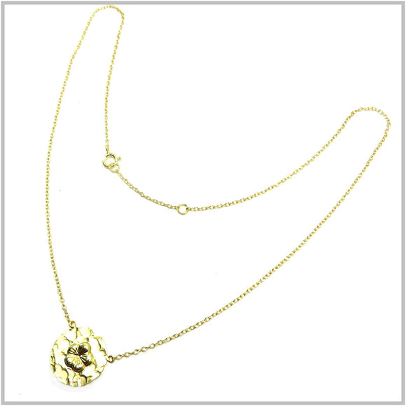 PS12.80 Disc Flower Gold Plated Sterling Silver Necklace