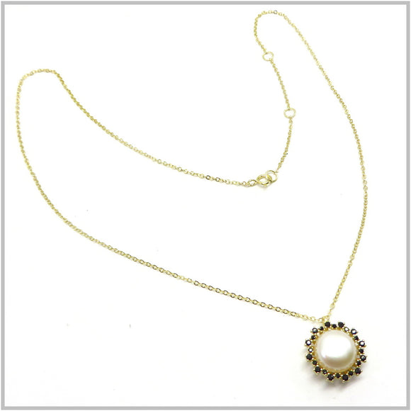 PS12.88 Freshwater Pearl Gold Plated Sterling Silver Necklace
