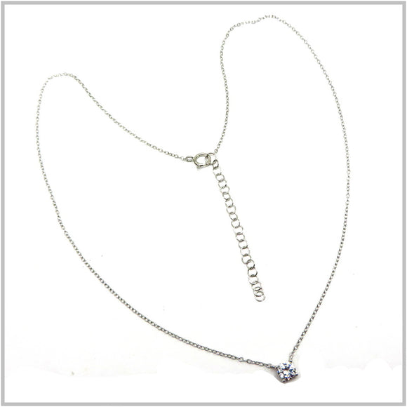 PS12.91 Cubic Zirconia Sterling Silver Necklace