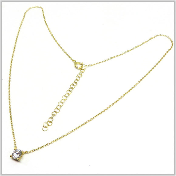 PS12.92 Cubic Zirconia Gold Plated Sterling Silver Necklace