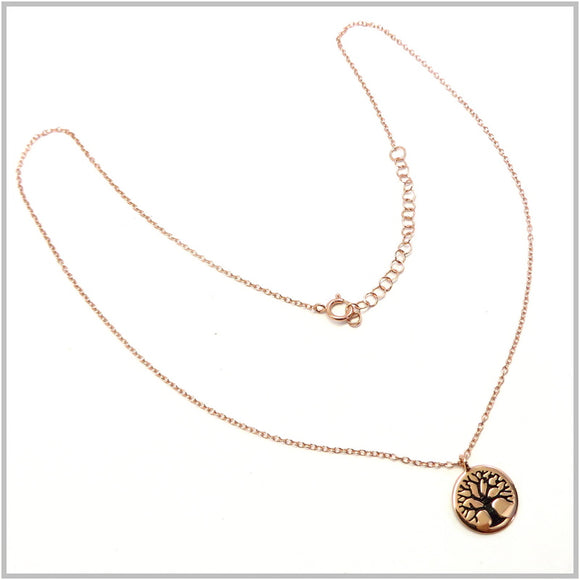 PS12.96 Tree of Life Rose Gold Plated Sterling Silver Necklace