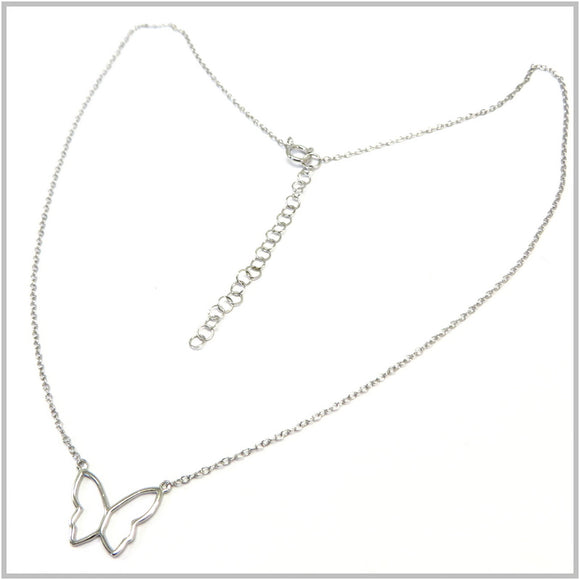 PS12.97 Butterfly Sterling Silver Necklace