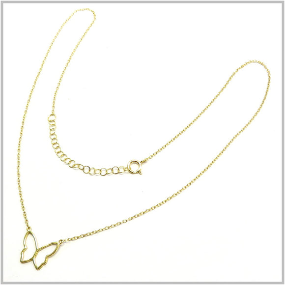PS12.98 Butterfly Gold Plated Sterling Silver Necklace