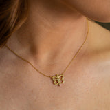 PS8.19 Gold Fleur de Lis & Cubic Zirconia Necklace