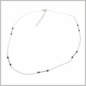 PS9.105 Silver & Black Enamel Necklace
