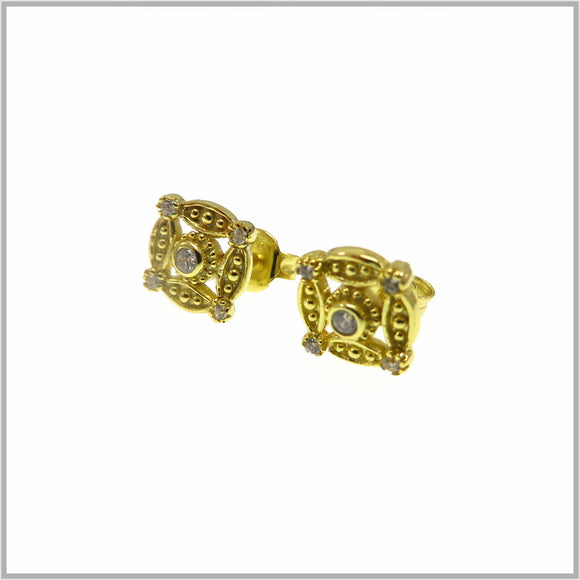 PS9.23 Gold Compass Stud Earrings