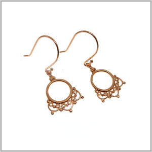 PS9.36 Ornate Rose Gold Drop Earrings