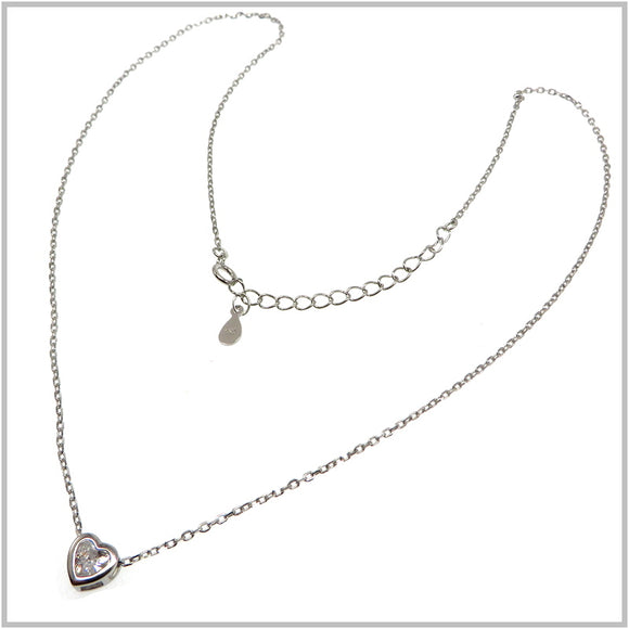 TY3.46 Sterling Silver Heart Necklace