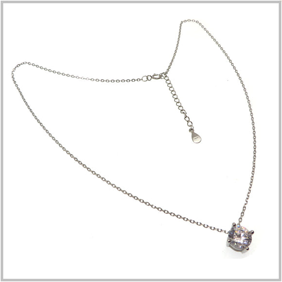 TY3.67 Sterling Silver Cubic Zirconia Necklace