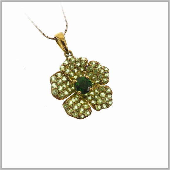 HG29.314 Green Gemstone Flower Pendant